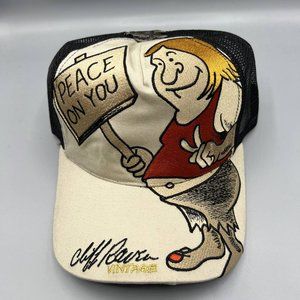 Vintage Cliff Raven Hat Brown Ed Hardy Japanese tattoo Snap back Trucker Cap 90s